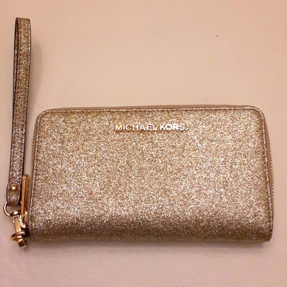 Michael Kors pale gold evening bag/wallet. No tags.